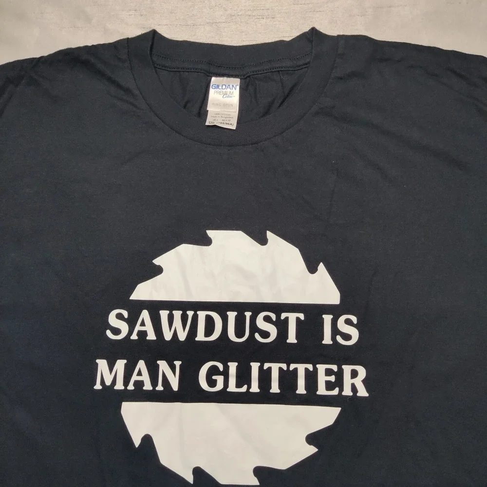 SAWDUST IS MAN GLITTER Men Size 2XL Black Ring Spun‎ Cotton S/S T-Shirt NEW
